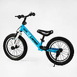 Дитячий біговел велобіг на сталевій рамі 14 дюймів Corso LAMBO LB-14802 надувні колеса Блакитний, фото 4