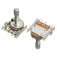 100K B 3pin горизонтальний, крок 5мм, ручка 15мм