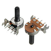 100K B 6pin горизонтальний, крок 5мм, ручка 15мм