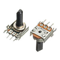 50K B 3pin горизонтальний,крок 3мм,ручка16мм