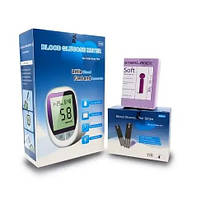 Глюкометр медичний прилад набір для точного вимірювання цукру в крові 50 ланцетів + 50 тест-смужок