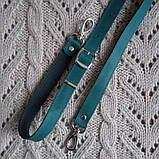 Ремінь для сумки з натуральної шкіри 130*2. Колір "Морська хвиля"., фото 2