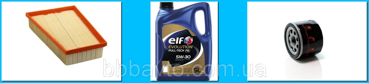 Набір фільтрів та оливи для ТО Renault Megane 3, 1.5 dCi- K9K 636; K9K 837; K9K 656; K9K 836; K9K 657, фото 1