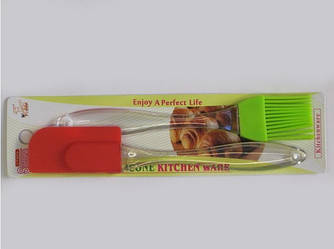 Набір силіконовий маленький (лопатка + щітка) для випікання та готування.