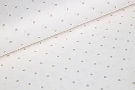 Відріз ранфорсу Горошки бежеві на білому 5 мм 42х240 см