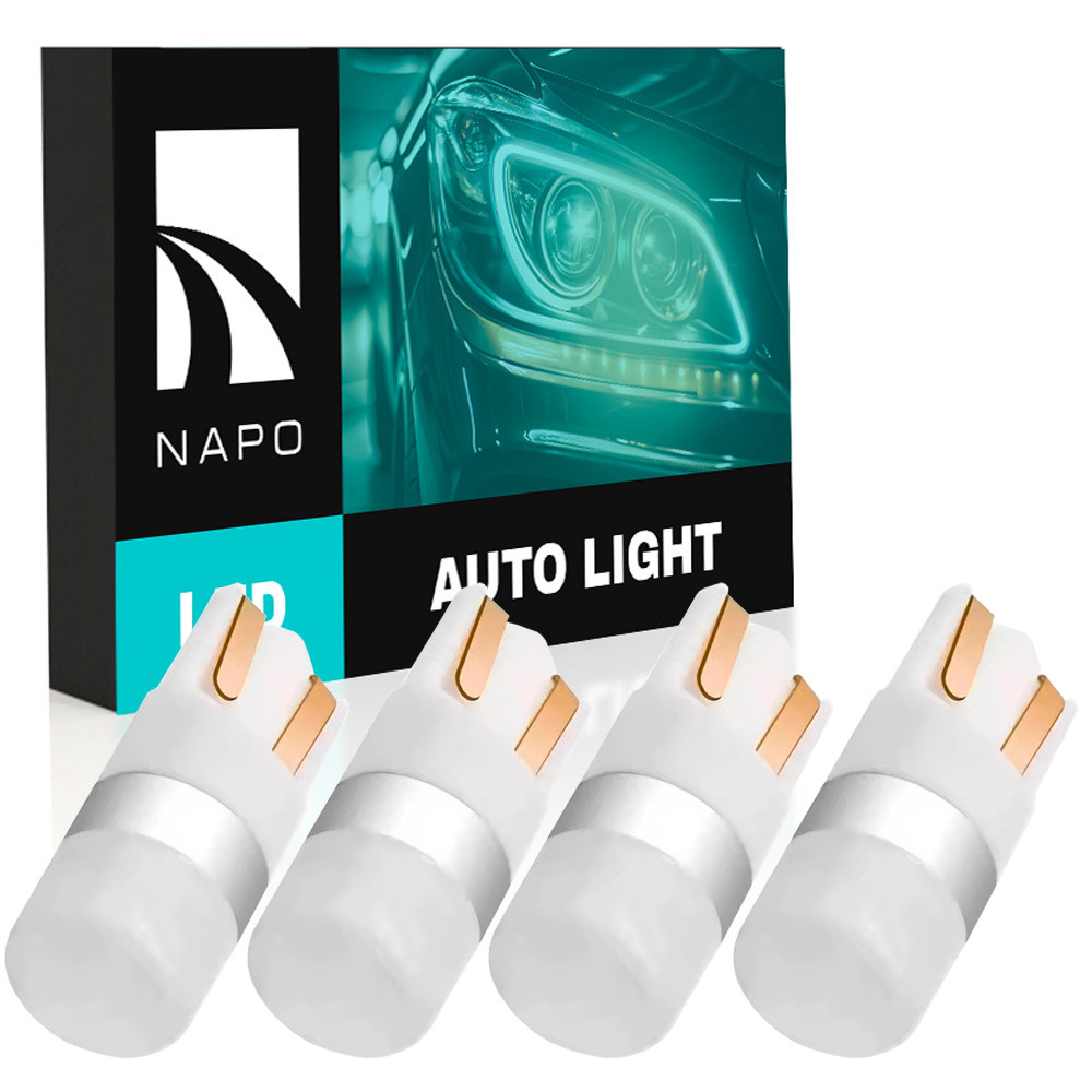Комплект світлодіодних ламп NAPO LED T10-3030-1smd  W5W T10 колір світіння білий 4 шт