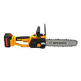 Акумуляторна ланцюгова пила в кейсі 12 inch Electric SAW YELLOW 21V Li-Ion 2 шт. акумулятора, фото 5