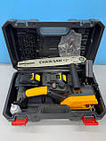 Акумуляторна ланцюгова пила в кейсі 12 inch Electric SAW YELLOW 21V Li-Ion 2 шт. акумулятора, фото 3
