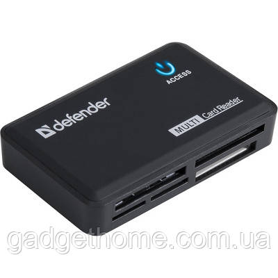 ТОП! Card Reader Optimus, 6-slots, USB2.0, compact, внешний, черный Defender - (gHome), фото 1