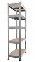 Стелаж металевий 180x90x30  5 полиць (сірий)