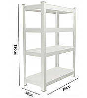 Стелаж металевий 150x70x30 4 полиці (чорний)