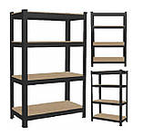 Стелаж металевий 150x70x30 4 полиці (чорний), фото 2