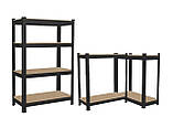 Стелаж металевий 150x70x30 4 полиці (чорний), фото 3