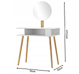 Туалетний косметичний столик з дзеркалом + стілець 130х75х45см Польща, фото 2