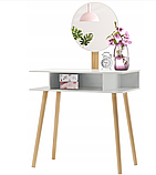 Туалетний косметичний столик з дзеркалом + стілець 130х75х45см Польща, фото 3