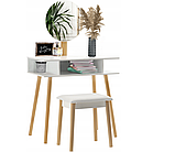 Туалетний косметичний столик з дзеркалом + стілець 130х75х45см Польща, фото 4