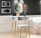 Туалетний косметичний столик з дзеркалом + стілець 130х75х45см Польща, фото 6