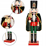 Дерев'яна фігурка Лускунчик із сокирою новорічна прикраса Springos (38 см), фото 3