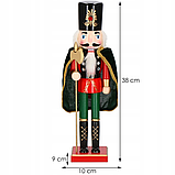 Дерев'яна фігурка Лускунчик із сокирою новорічна прикраса Springos (38 см), фото 7