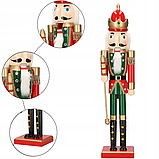 Дерев'яна фігурка Лускунчик з посохом новорічна прикраса Springos ПРЕМІУМ (61 см), фото 2