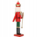 Дерев'яна фігурка Лускунчик з посохом новорічна прикраса Springos ПРЕМІУМ (61 см), фото 3