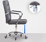 М'яке офісне крісло із еко-шкіри, Польща (Сіре), фото 2