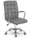 М'яке офісне крісло із еко-шкіри, Польща (Сіре), фото 6