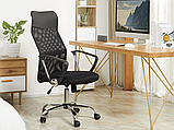 Крісло комп'ютерне, офісне з еко-шкіри з ергономічною сіткою, Польща (Black), фото 5