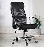 Крісло комп'ютерне, офісне з еко-шкіри з ергономічною сіткою, Польща (Black), фото 8