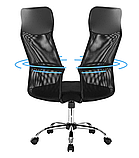 Крісло комп'ютерне, офісне з еко-шкіри з ергономічною сіткою, Польща (Black), фото 9