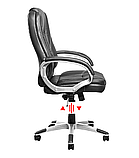 Ергономічне комп'ютерне крісло, офісне з еко-шкіри, Польща (Black), фото 3
