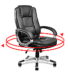 Ергономічне комп'ютерне крісло, офісне з еко-шкіри, Польща (Black), фото 4