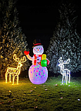 Різдвяний надувний сніговик з LED підсвіткою вуличний 155см (22625), фото 4