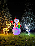 Різдвяний надувний сніговик з LED підсвіткою вуличний 155см (22625), фото 6