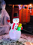 Різдвяний надувний сніговик з LED підсвіткою вуличний 155см (22625), фото 10