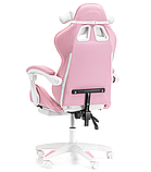 Дитяче геймерське крісло G892 з подушками та підставкою для ніг, Рожеве, фото 6