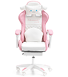 Дитяче геймерське крісло G892 з подушками та підставкою для ніг, Рожеве, фото 7