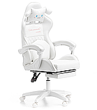 Дитяче геймерське крісло G894 з подушками та підставкою для ніг, Біле, фото 3
