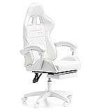 Дитяче геймерське крісло G894 з подушками та підставкою для ніг, Біле, фото 4