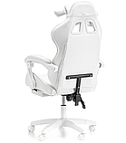 Дитяче геймерське крісло G894 з подушками та підставкою для ніг, Біле, фото 5