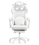 Дитяче геймерське крісло G894 з подушками та підставкою для ніг, Біле, фото 7