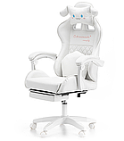Дитяче геймерське крісло G894 з подушками та підставкою для ніг, Біле, фото 8