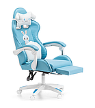 Дитяче геймерське крісло G893 з подушками та підставкою для ніг, Синє, фото 3