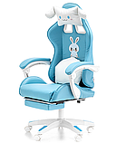 Дитяче геймерське крісло G893 з подушками та підставкою для ніг, Синє, фото 6