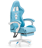 Дитяче геймерське крісло G893 з подушками та підставкою для ніг, Синє, фото 7