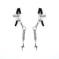 Затискачі для сосків із прикрасою у вигляді блискавки Liebe Seele Lightning Nipple Clamps Silver