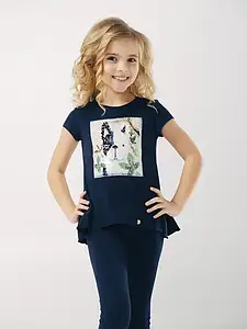 Футболка туніка для дівчинки ТМ Smil темно-синя