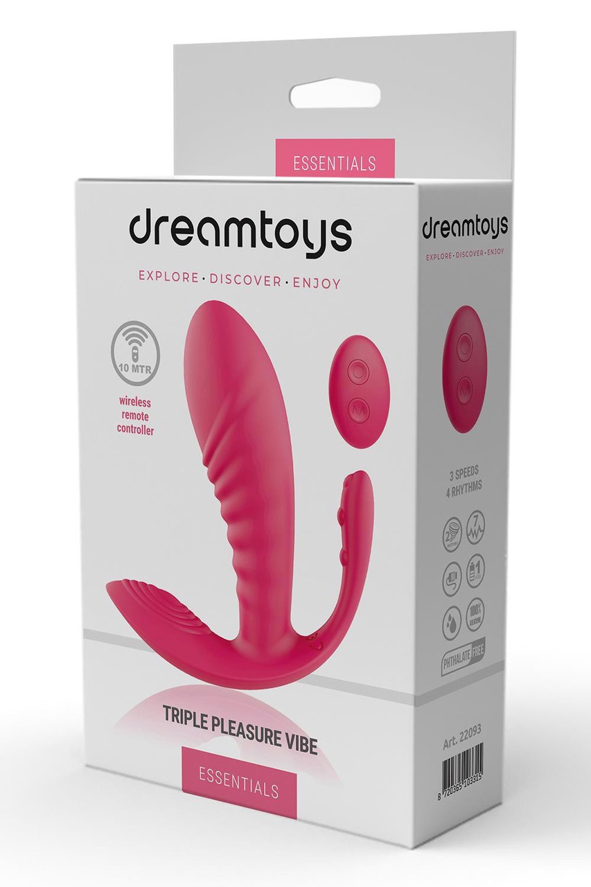 Жіночий вібратор рельєфний з пультом дистанційного керування Dream Toys Essentials