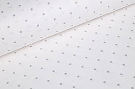 Ранфорс 240 см Горошки сірі на білому 5 мм