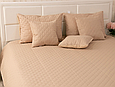 Покривало півторка бежеве стегане мікрофібра 150х220 красиве, Шикарні покривала двостороннє з прострочкою, фото 5